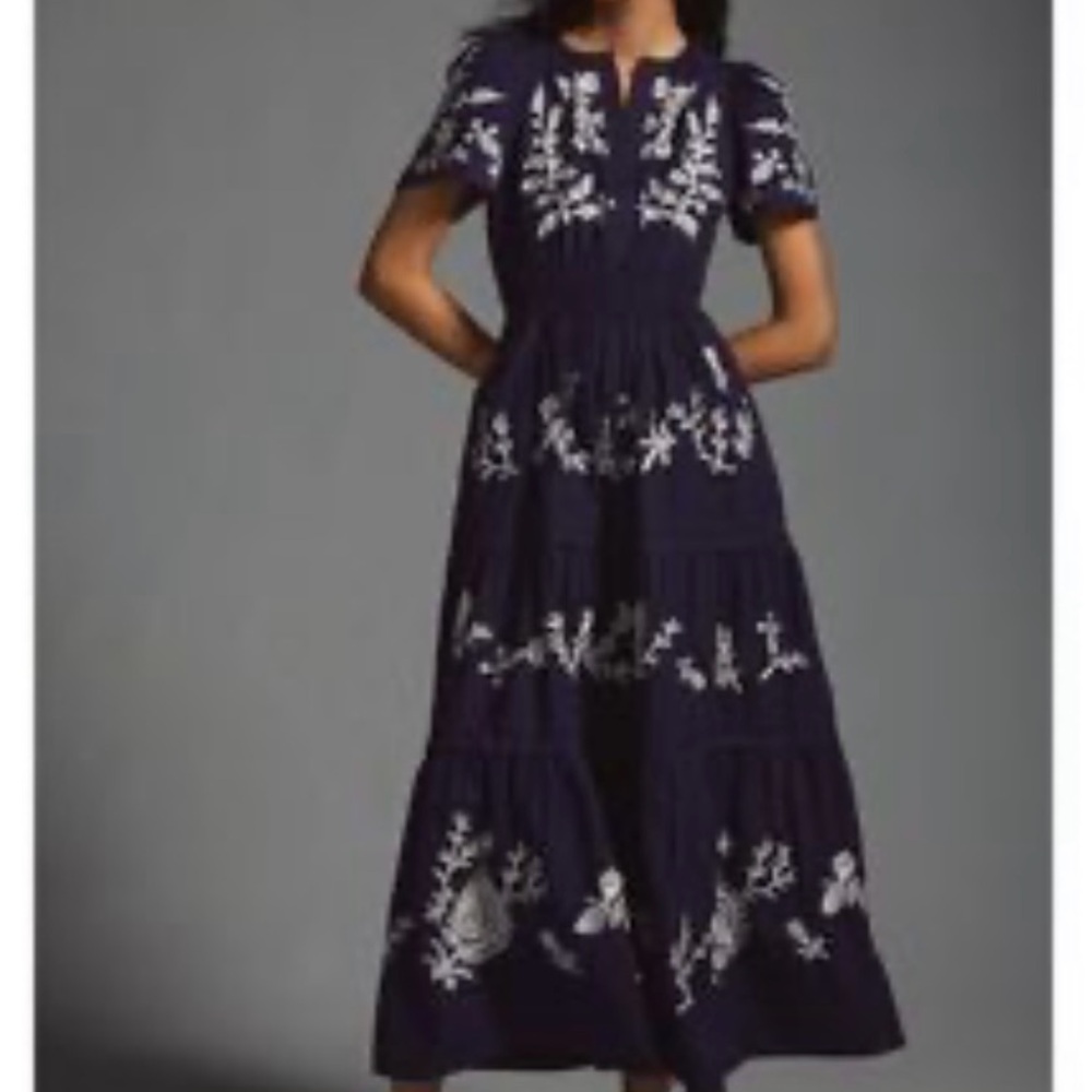 Anthropologie Navy Blue Somerset Sundress - Picture 7 of 8